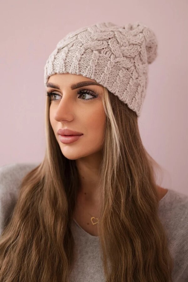 marka niezdefiniowana Cap with fleece Waleria K307 dark beige