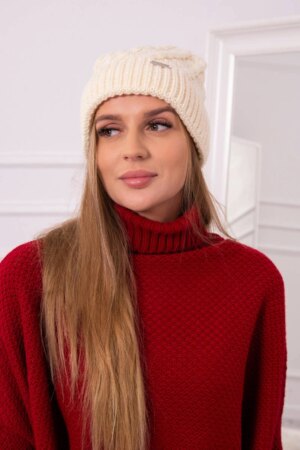 marka niezdefiniowana Cap with fleece Wanda K281 ecru