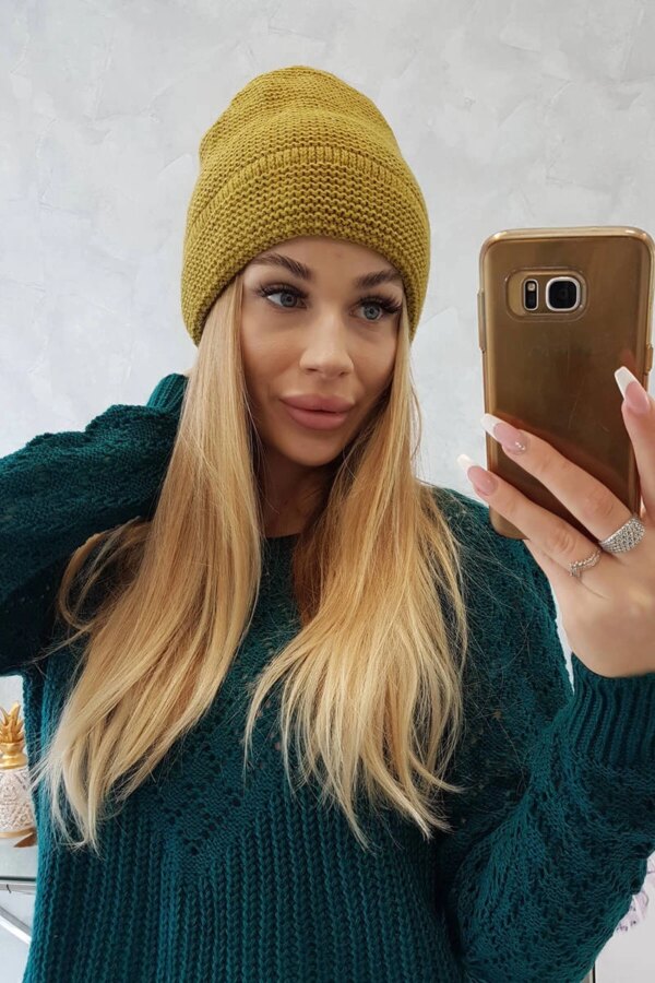 marka niezdefiniowana Cap with mohair K223 kiwi