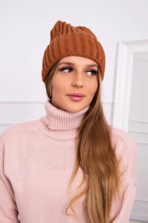 marka niezdefiniowana Cap with turn up Magda K293 camel