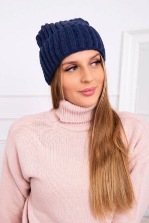 marka niezdefiniowana Cap with turn up Magda K293 navy blue