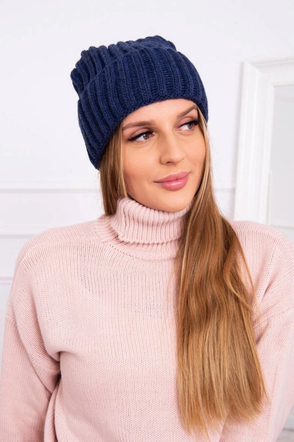 marka niezdefiniowana Cap with turn up Magda K293 navy blue