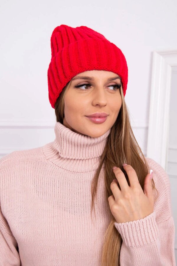 marka niezdefiniowana Cap with turn up Magda K293 red