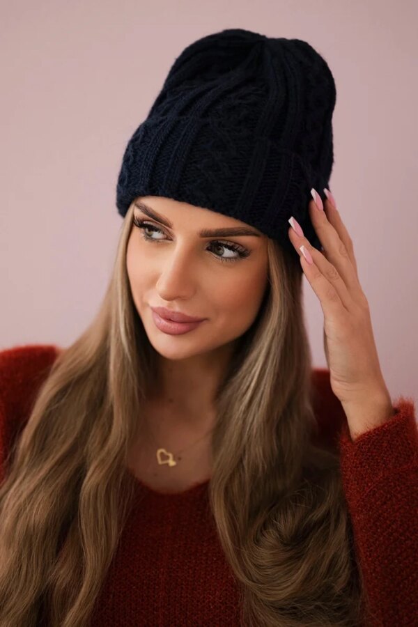 marka niezdefiniowana Cap with turn up Marzena K206 navy blue