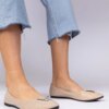 marka niezdefiniowana Champagne glitter ballet flats with butterfly Denny