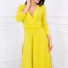 marka niezdefiniowana Dress with cut-off under the bust kiwi