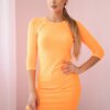 marka niezdefiniowana Dress with decorative buttons orange neon