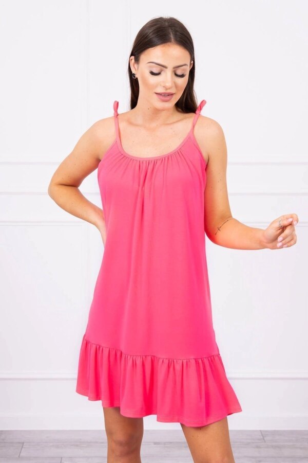marka niezdefiniowana Dress with thin straps pink neon