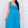 marka niezdefiniowana Dress with wide straps turquoise