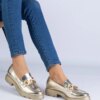 marka niezdefiniowana Gold classic oxford shoes with gold embellishment Amikol