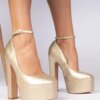 marka niezdefiniowana Gold high heel pumps Felida