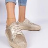 marka niezdefiniowana Gold women's espadrilles decorated with glitter Taredo