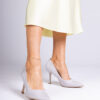 marka niezdefiniowana Gray classic heeled pumps made of eco-suede Karisa