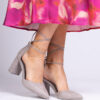 marka niezdefiniowana Gray classic pumps made of eco-suede Kaya