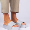 marka niezdefiniowana Gray embossed slides Kelisa