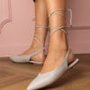 marka niezdefiniowana Gray flat pumps made of eco-leather Terry