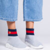 marka niezdefiniowana Gray sporty sneakers with a sock-like upper Pikola
