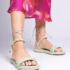 marka niezdefiniowana Green woven women's sandals Tarina