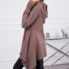marka niezdefiniowana Hooded sweatshirt with side zip mocca