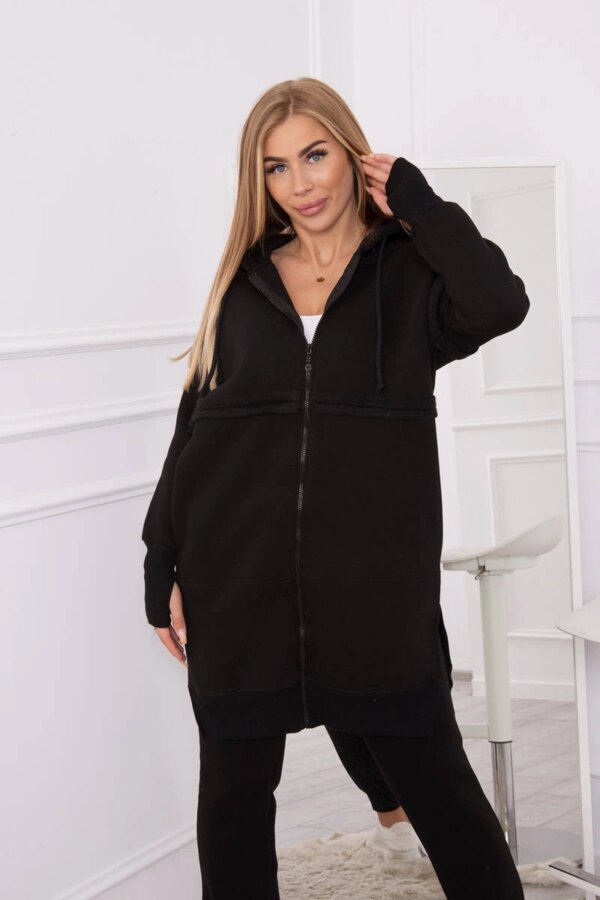 marka niezdefiniowana Insulated set with a long sweatshirt black