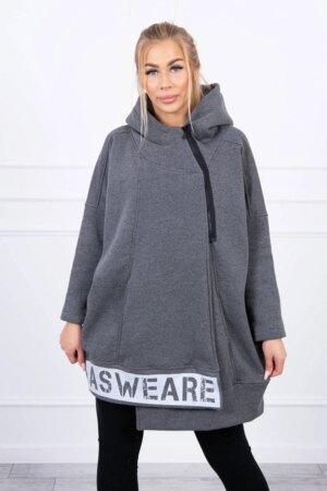 marka niezdefiniowana Insulated sweatshirt with a zipper graphite