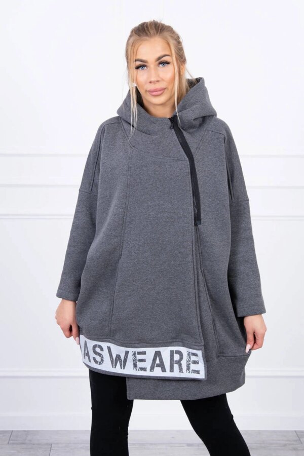 marka niezdefiniowana Insulated sweatshirt with a zipper graphite