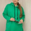 marka niezdefiniowana Insulated sweatshirt with press studs light green