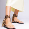 marka niezdefiniowana Leopard print thong sandals tied around the leg Santrium