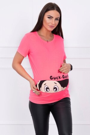 marka niezdefiniowana Maternity blouse Guck pink neon