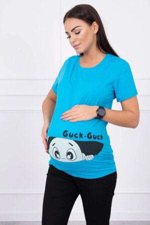 marka niezdefiniowana Maternity blouse Guck turquoise