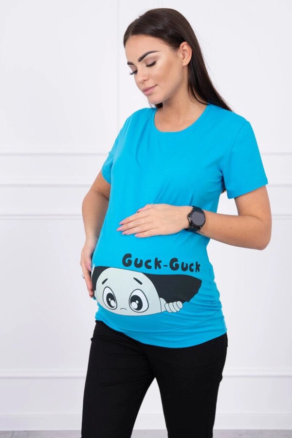 marka niezdefiniowana Maternity blouse Guck turquoise