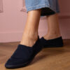 marka niezdefiniowana Navy blue women's slip-on sneakers Lenis