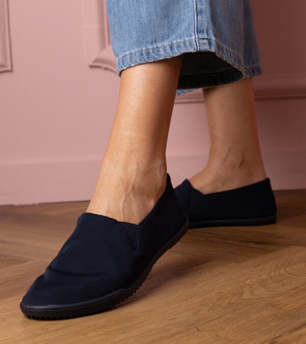 marka niezdefiniowana Navy blue women's slip-on sneakers Lenis