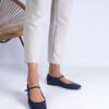 marka niezdefiniowana Navy classic eco-leather ballerinas Grenada