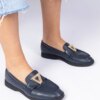 marka niezdefiniowana Navy women's moccasins with elegant decoration Viletta