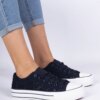 marka niezdefiniowana Navy women's perforated sneakers Fernansis