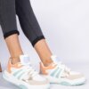marka niezdefiniowana Orange women's sneakers with bulky laces Bartella