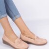 marka niezdefiniowana Pink loafers with a wedge and matte finish Sambada