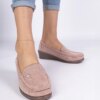 marka niezdefiniowana Pink loafers with a wedge made of eco-suede Sarimi