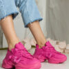 marka niezdefiniowana Pink massive women's sports sneakers Zarina