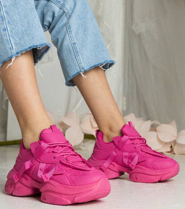 marka niezdefiniowana Pink massive women's sports sneakers Zarina