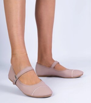 marka niezdefiniowana Pink matte finish ballerinas Longhola