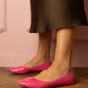 marka niezdefiniowana Pink patent ballet flats Sellary