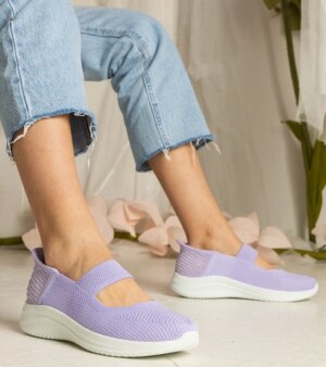 marka niezdefiniowana Purple women's slip-on sneakers with embossed sole Muratti