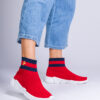 marka niezdefiniowana Red sporty sneakers with a sock-like upper Pikola
