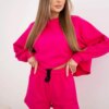 marka niezdefiniowana Set of blouse + shorts fuchsia