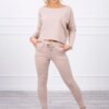marka niezdefiniowana Set with oversized blouse beige