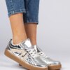 marka niezdefiniowana Silver patent women's sneakers Keyla