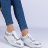 marka niezdefiniowana Silver sneakers with a thick sole Undina