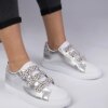 marka niezdefiniowana Silver sneakers with animal print finish